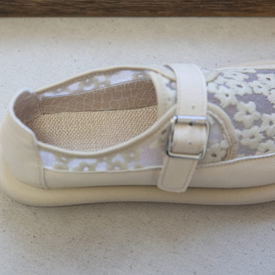 Women Retro Flat Breathable Soft Sole Mesh Slip-Ons