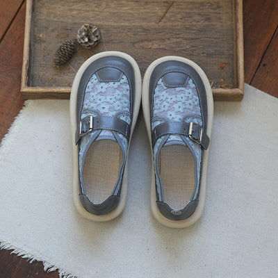 Women Retro Flat Breathable Soft Sole Mesh Slip-Ons