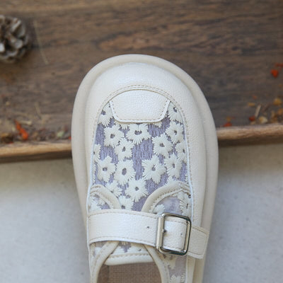 Women Retro Flat Breathable Soft Sole Mesh Slip-Ons