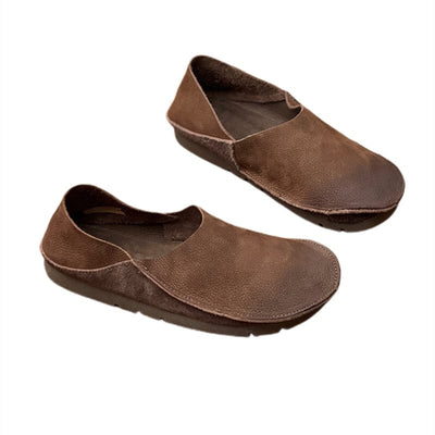 Retro Handmade Soft Leather Flat Casual Shoes