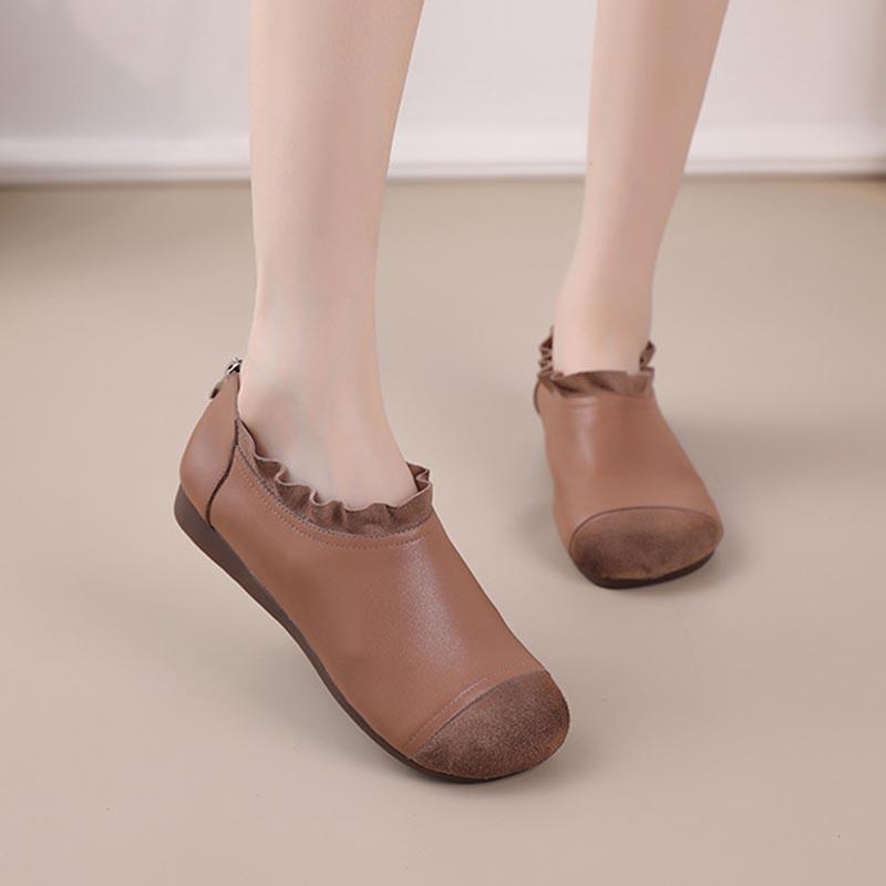 Retro Handmade Soft Sole Leather Sandals June 2021 New-Arrival 35 Light Brown 