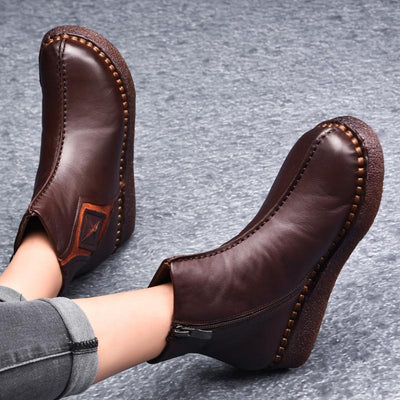 Retro Leather Flat Bottom Martin Boots Shoes 2019 March New 