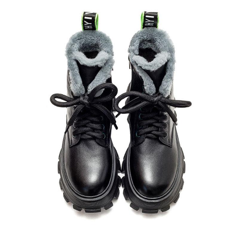 Retro Leather Winter Thick Sole Plush Warm Boots