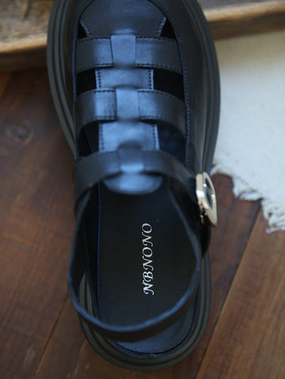 Retro Plaited Leather Minimalist Casual Sandals
