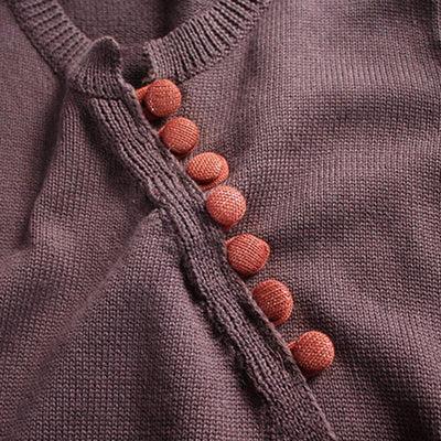 Retro Round Neck Lace Up Knitted Loose Cardigan Nov 2020-New Arrival 