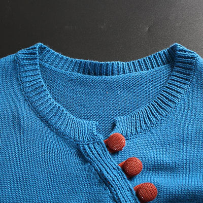 Retro Round Neck Lace Up Knitted Loose Cardigan Nov 2020-New Arrival 
