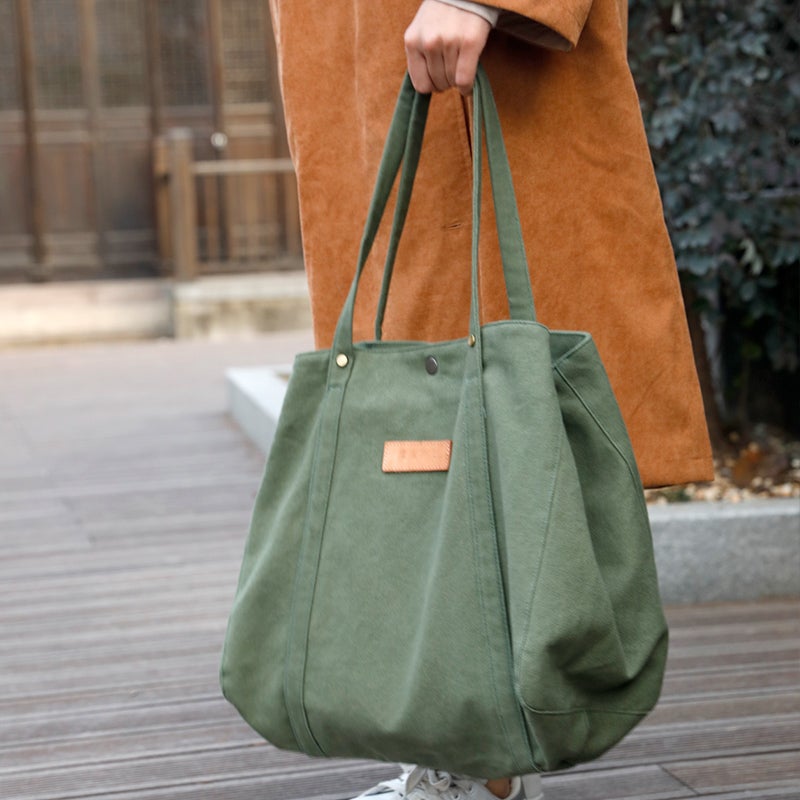 Retro Simple Fashion Solid Canvas Shoulder Bag