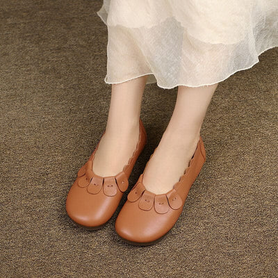 Retro Soft Leather Spring Autumn Casual Shoes
