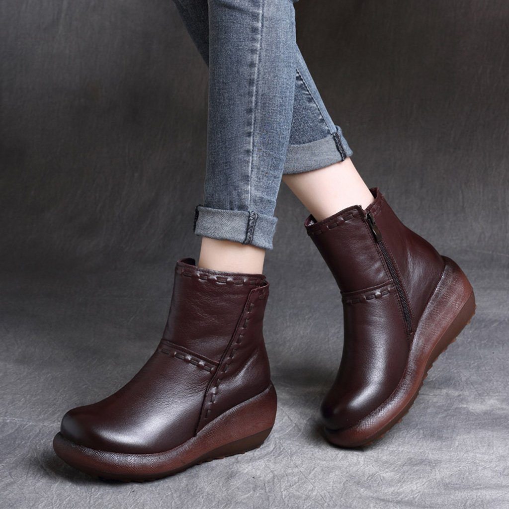 Retro Wedge Platform Boots