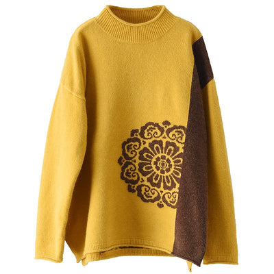 Retro Winter Color Matching Warm Cotton Sweater Dec 2021 New Arrival 