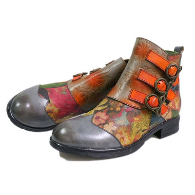 Round Toe Ethnic Style Women's Boots