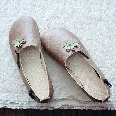 Round Toe Flowers Flats Shoes With Elastic Belts March-2020-New Arrival 