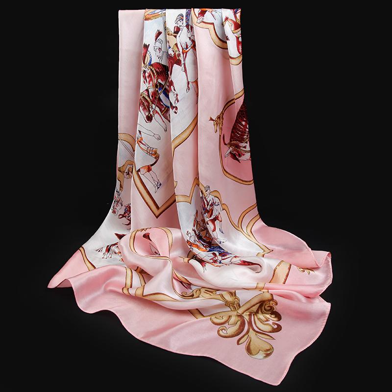 Silk Large Square Scarf Oversized Scarf Spring And Autumn Shawl OCT Pink 