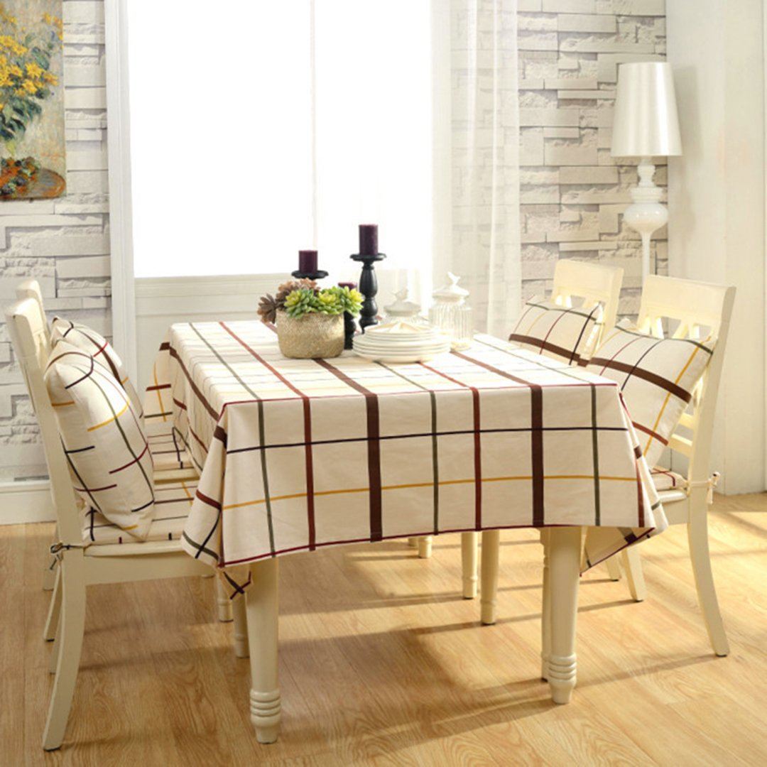 Simple Cafe Dining Table Cloth Desk Cotton Linen Rectangular Tea Table Cloth Home Linen 60*60cm Multi-colored 