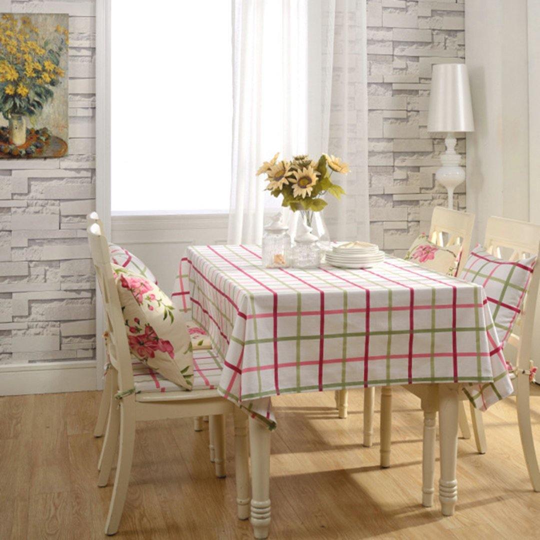 Simple Cafe Dining Table Cloth Desk Cotton Linen Rectangular Tea Table Cloth Home Linen 60*60cm Pink Green 