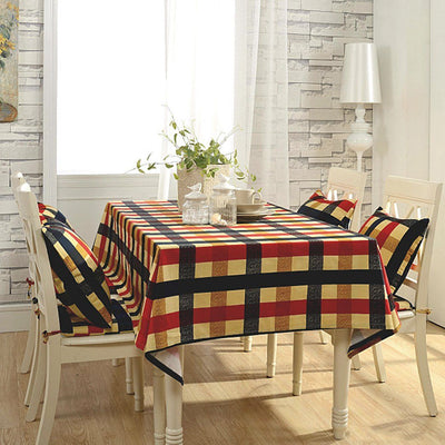 Simple Cafe Dining Table Cloth Desk Cotton Linen Rectangular Tea Table Cloth Home Linen 60*60cm Red Blue 