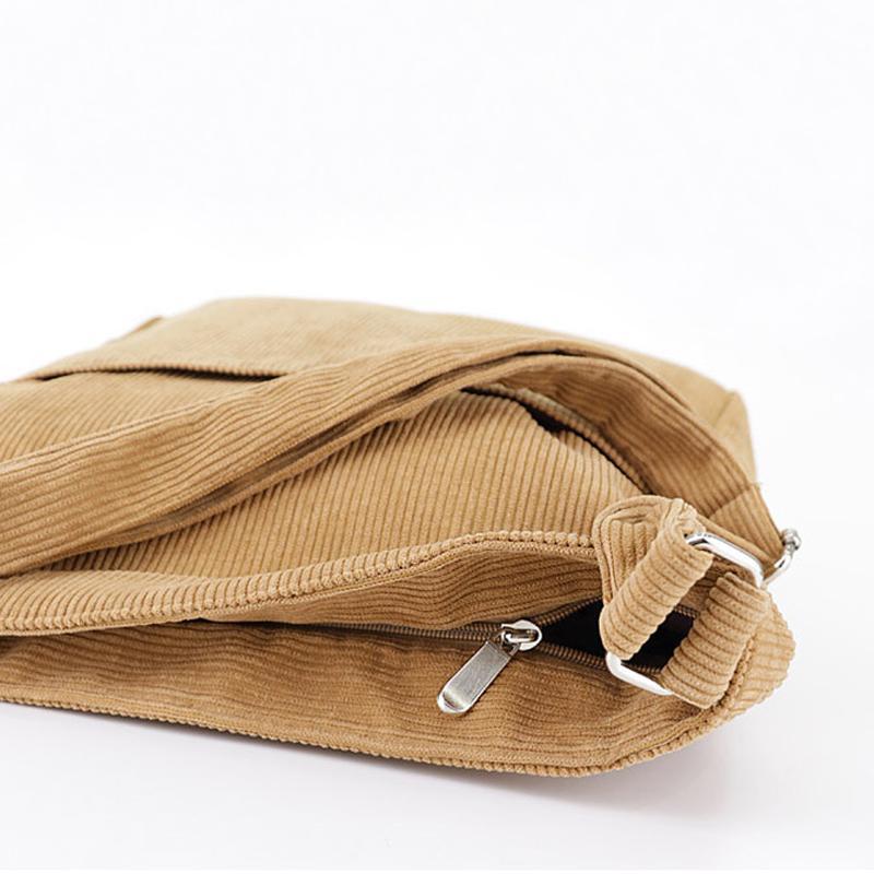 Simple Casual Corduroy Solid Color Crossbody Bag 2019 April New 