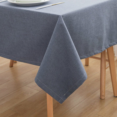 Simple Cotton Linen Dining Solid Tablecloth Rectangular Waterproof
