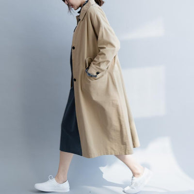 Simple Loose Windbreaker Coat-Blue March-2020-New Arrival 