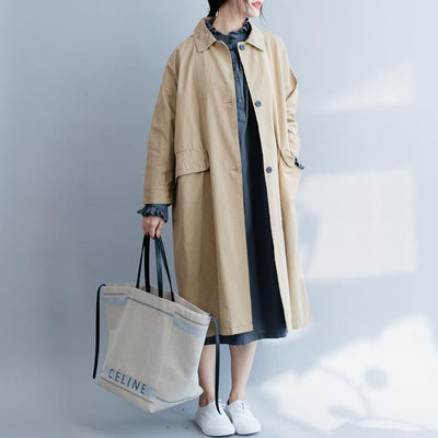 Simple Loose Windbreaker Coat-Blue March-2020-New Arrival 
