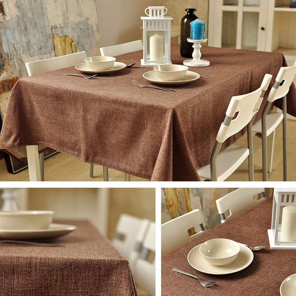 Simple Nordic Fabric Linen Tablecloth Home Linen 70cm*70cm Coffee 