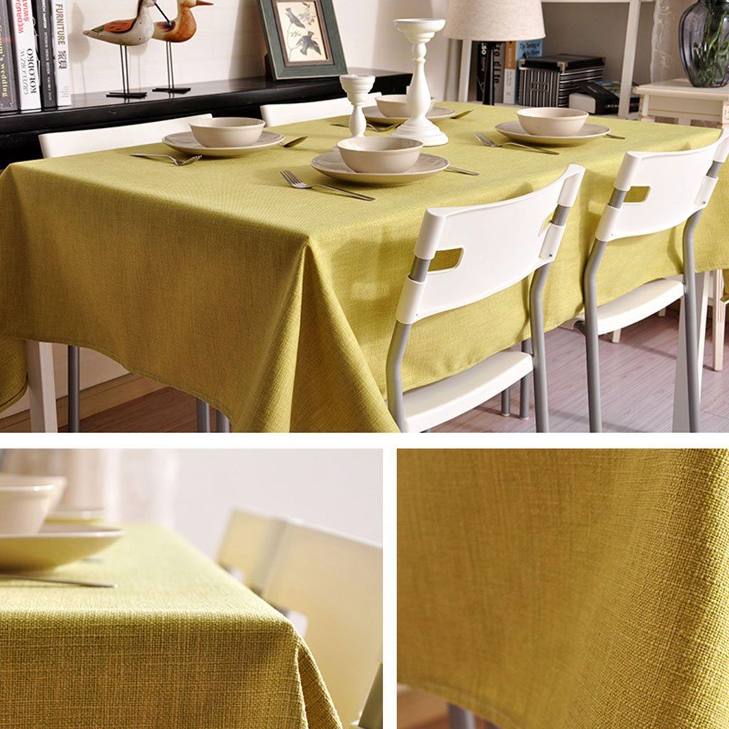 Simple Nordic Fabric Linen Tablecloth Home Linen 70cm*70cm Light Green 