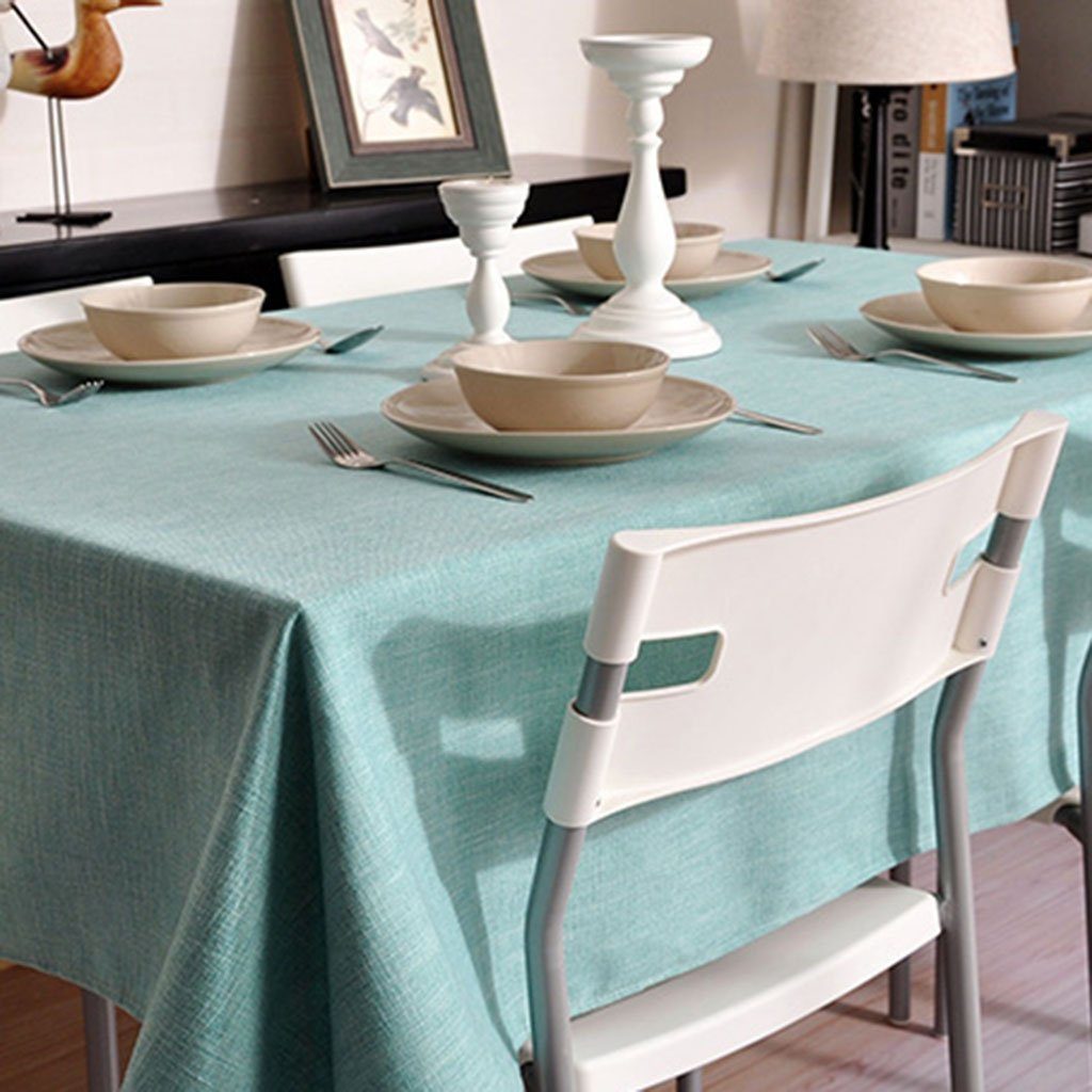 Simple Nordic Fabric Linen Tablecloth Home Linen 70cm*70cm Ocean Blue 