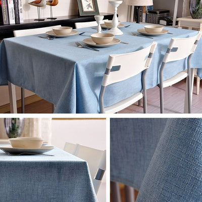 Simple Nordic Fabric Linen Tablecloth Home Linen 70cm*70cm Sky Blue 