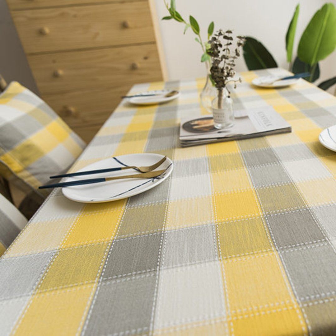 Simple Waterproof Tablecloth Linen Tablecloth Rectangular Table Cover Fabric Home Linen 