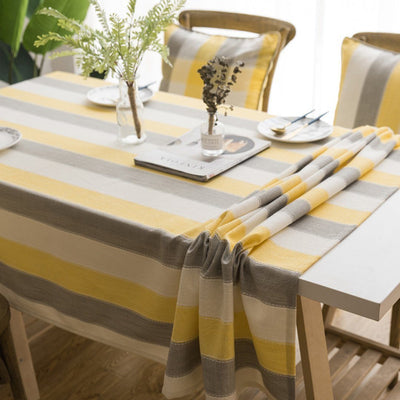 Simple Waterproof Tablecloth Linen Tablecloth Rectangular Table Cover Fabric Home Linen 