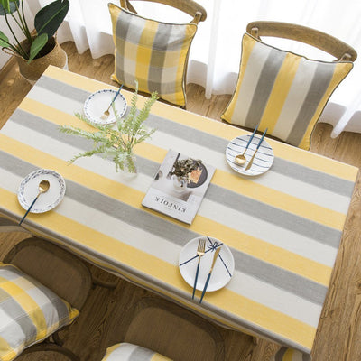 Simple Waterproof Tablecloth Linen Tablecloth Rectangular Table Cover Fabric Home Linen 