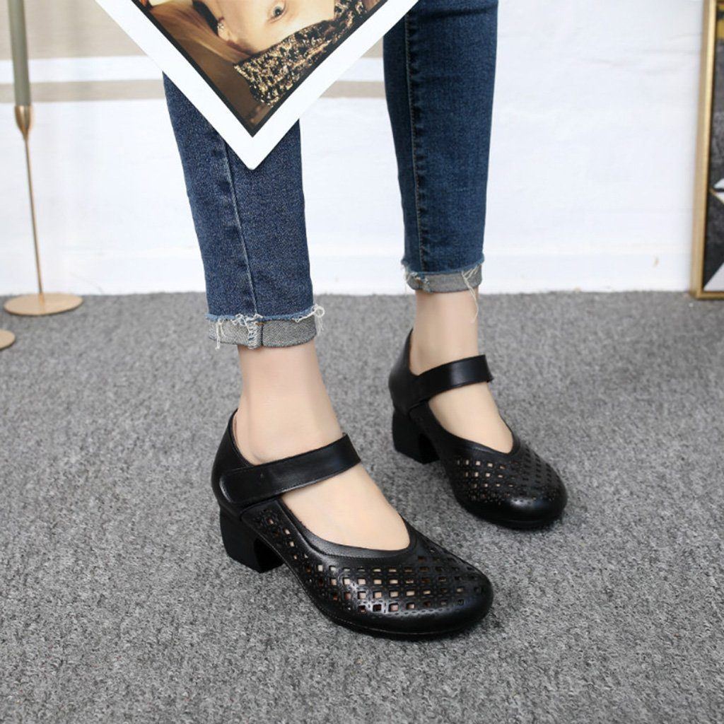 Soft-Soled Retro Handmade Women's Sandals 2020 New January 35 Black 