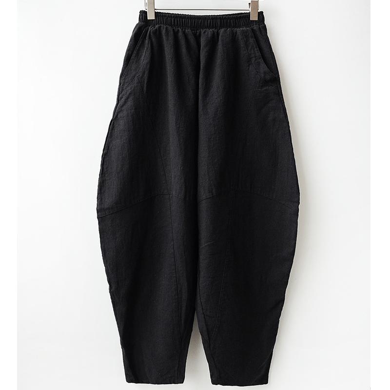 Spring And Summer Cotton Lantern Casual Pants May 2021 New-Arrival S Jet Black 