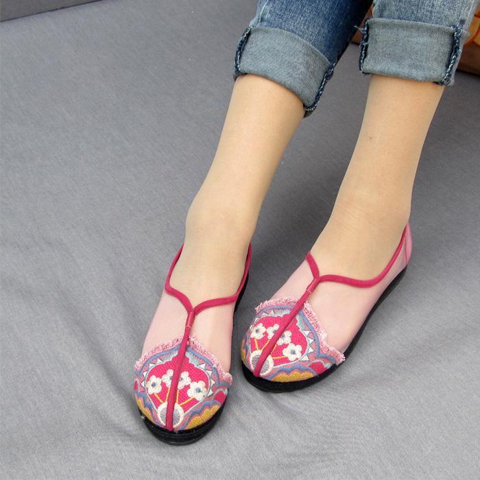 Spring And Summer Embroidered National Mesh Sandals 2019 April New 