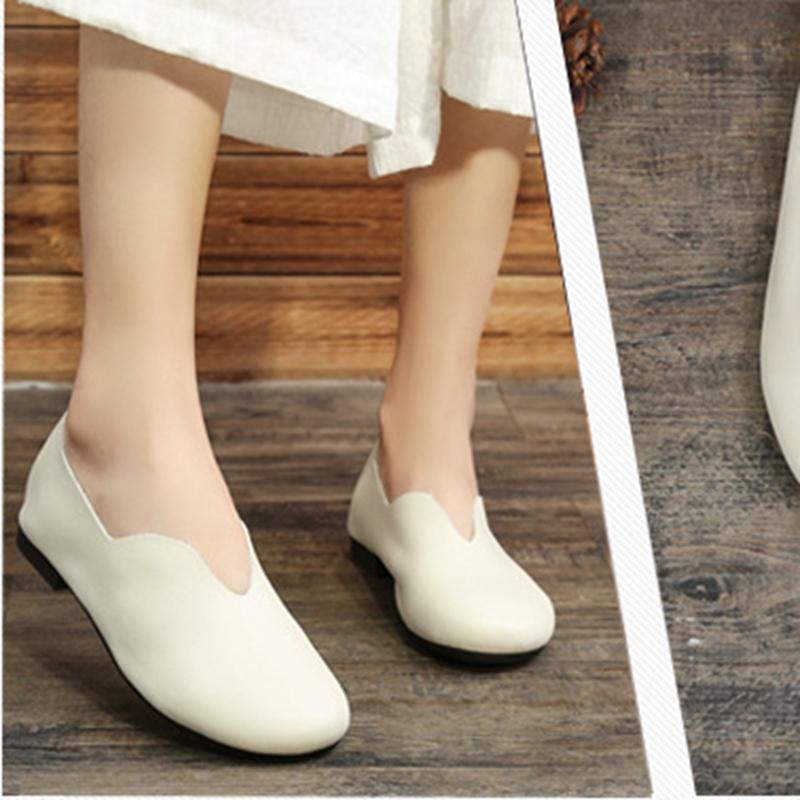 Spring and Summer New Style Mori Retro Leather Shoes September 2020 new arrival 35 beige 