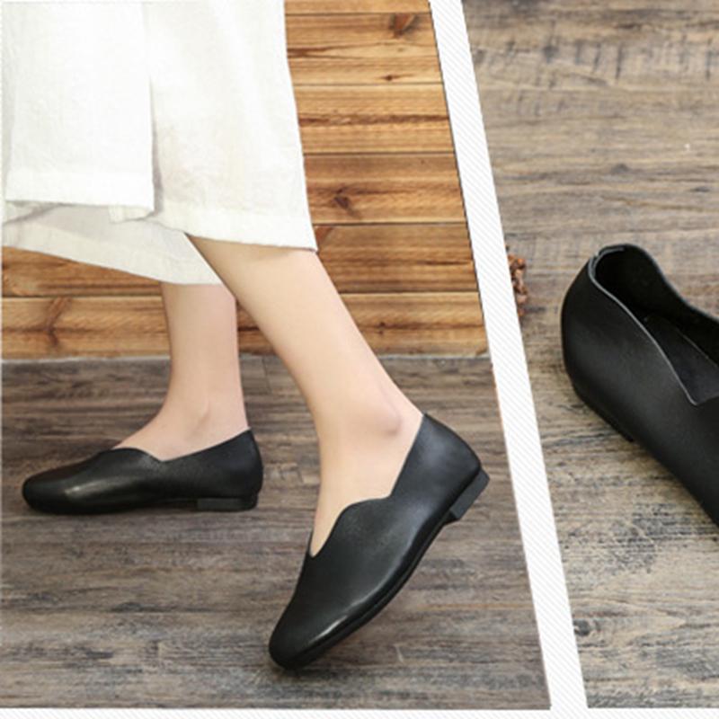 Spring and Summer New Style Mori Retro Leather Shoes September 2020 new arrival 35 black 
