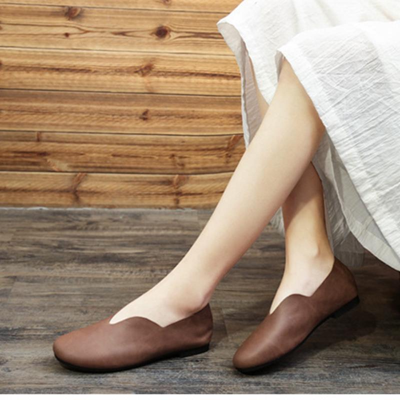 Spring and Summer New Style Mori Retro Leather Shoes September 2020 new arrival 35 camel 