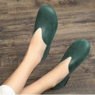 Spring and Summer New Style Mori Retro Leather Shoes September 2020 new arrival 35 dark green 