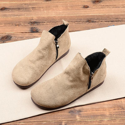 Spring Autumn Casual Abrasive Ankle Boots Dec 2021 New Arrival 35 Beige Normal