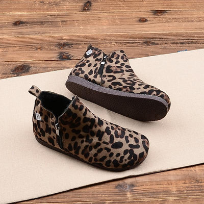 Spring Autumn Casual Abrasive Ankle Boots Dec 2021 New Arrival 35 Leopard Normal
