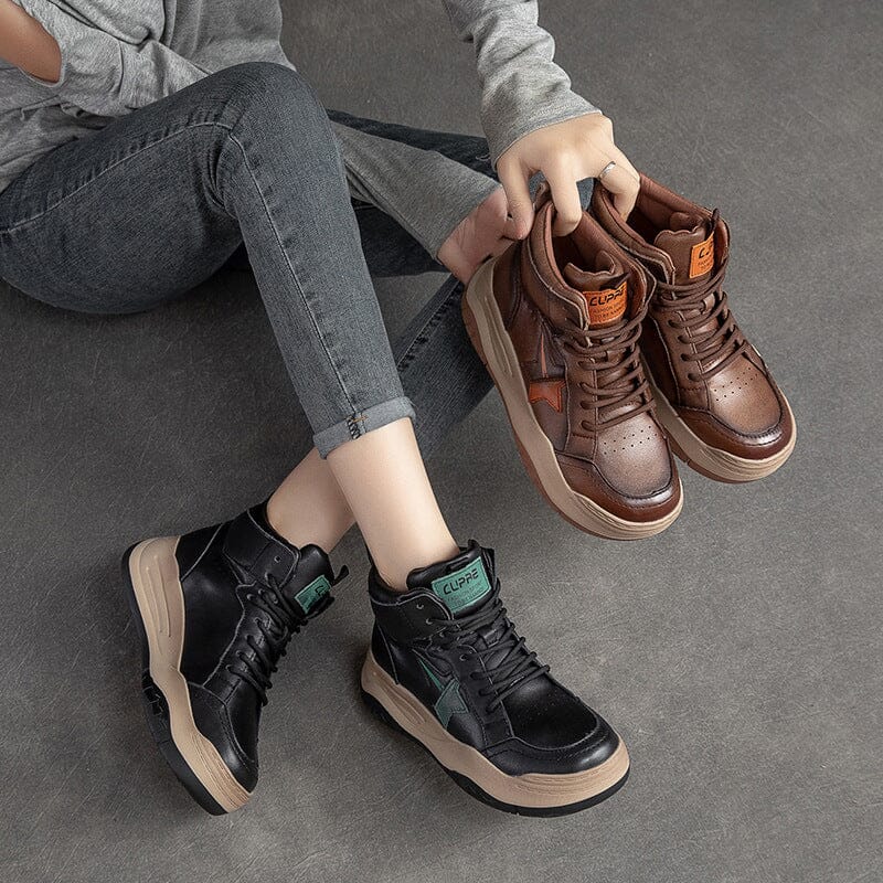 Spring Autumn Retro Casual Leather Boots