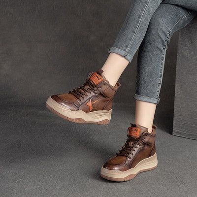 Spring Autumn Retro Casual Leather Boots Dec 2022 New Arrival 
