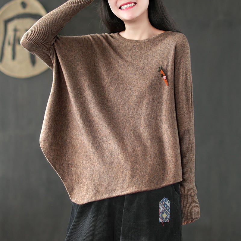 Spring Autumn Retro Embroidery Loose Cotton Cardigan Jan 2022 New Arrival One Size Coffee 