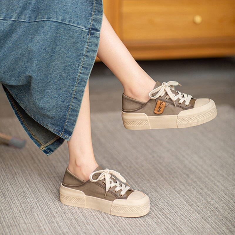 Spring Autumn Retro Leather Flat Casual Shoes