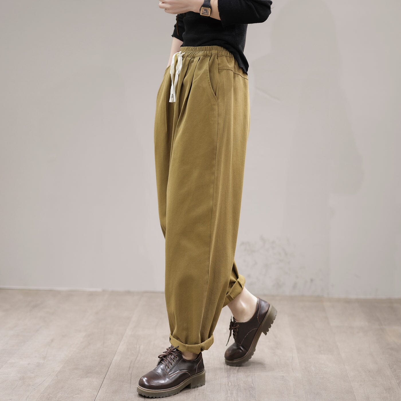 Spring Casual Loose Cotton Harem Pants Jan 2023 New Arrival 