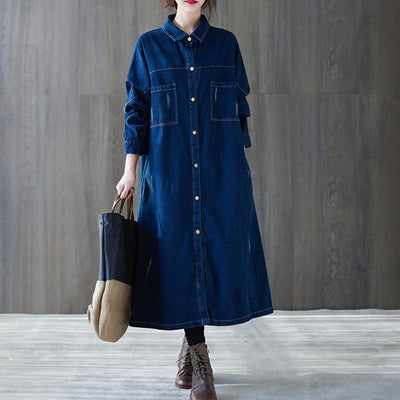 Spring Loose Casual Denim Dress May 2021 New-Arrival 