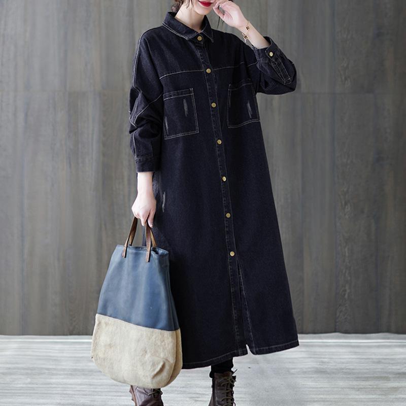 Spring Loose Casual Denim Dress May 2021 New-Arrival 