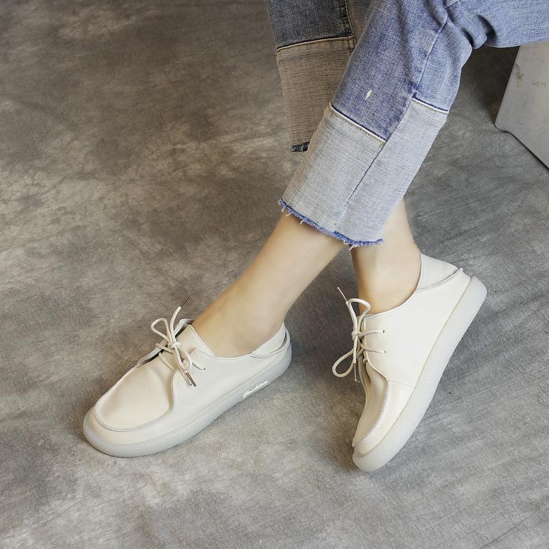 Spring New Leather Flat Bottom Women's Shoes 2019 May New 
