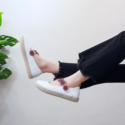 Spring New Leather Retro Comfortable Women Shoes 34-43