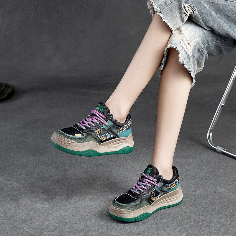 Spring Retro Color Matching Lace-Up Casual Shoes Feb 2023 New Arrival 